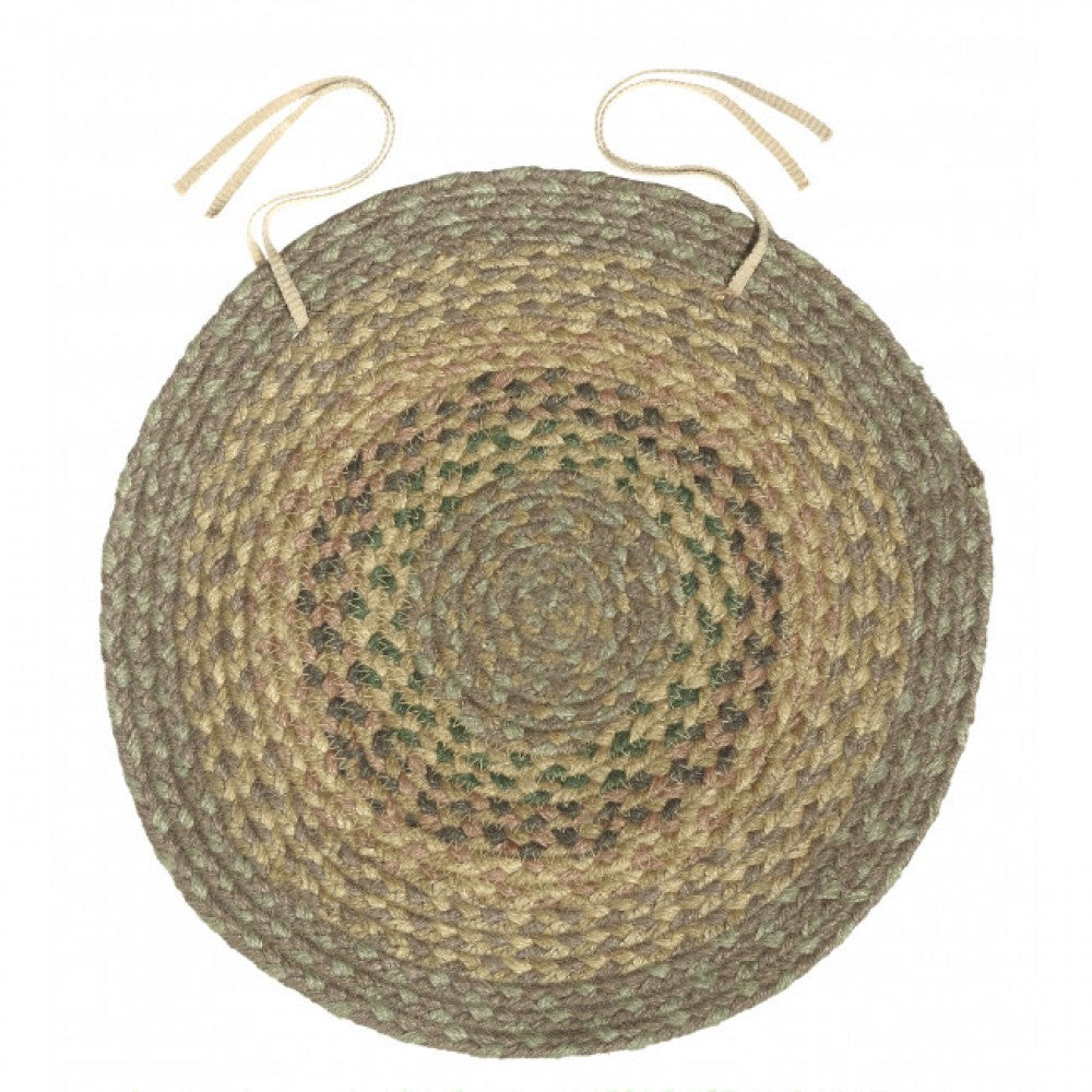 Round Braided Beige And Browns Chair Pad