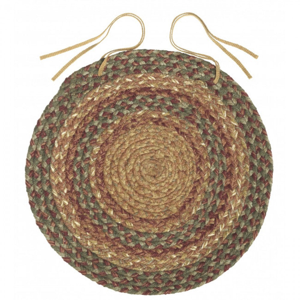 Multi Color Round Braided Chair Pad