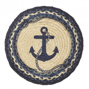 Round Braided With Anchor Pattern Chair Pad