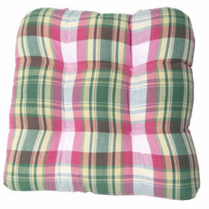 Summer Blush Check Pattern Chair Pad