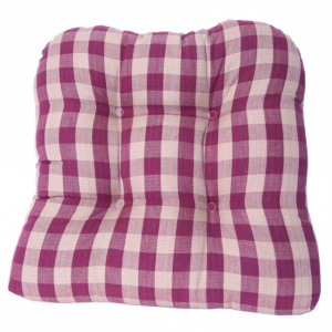 Burgundy Check Chair Pad