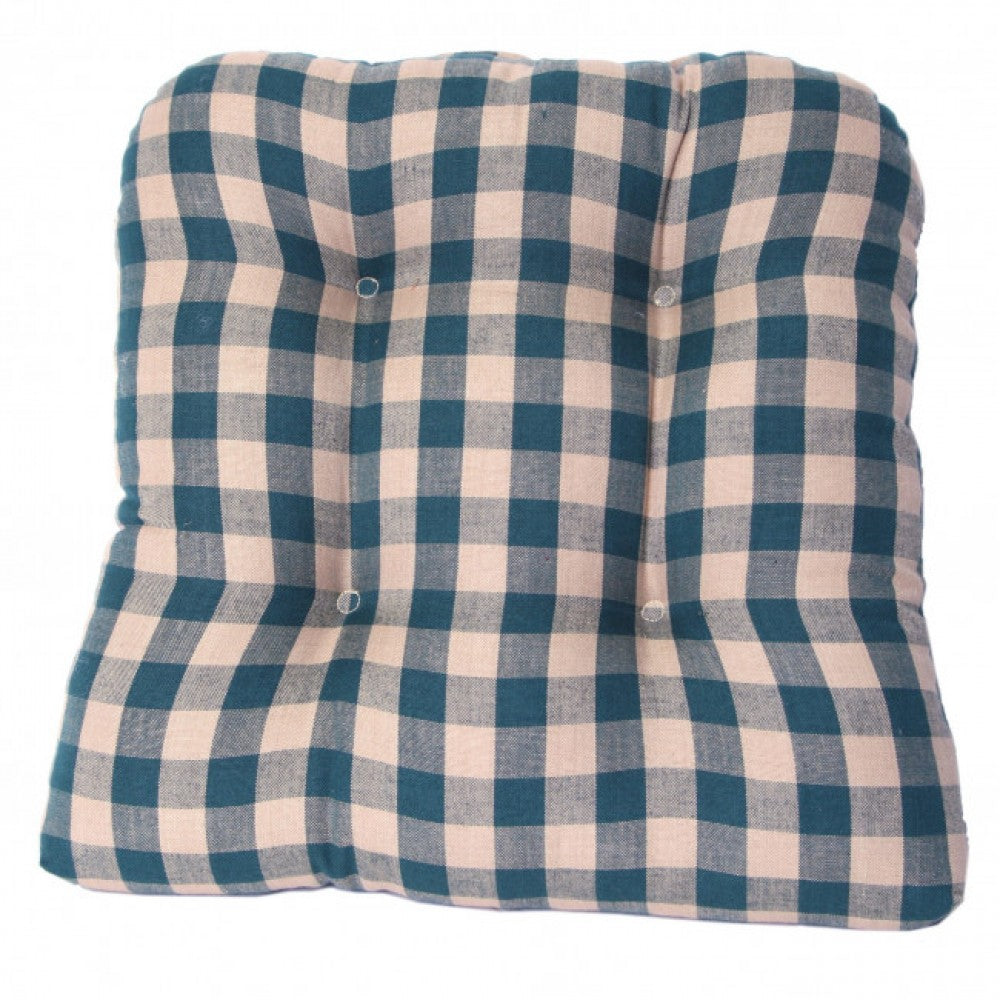 Green Check Chair Pad