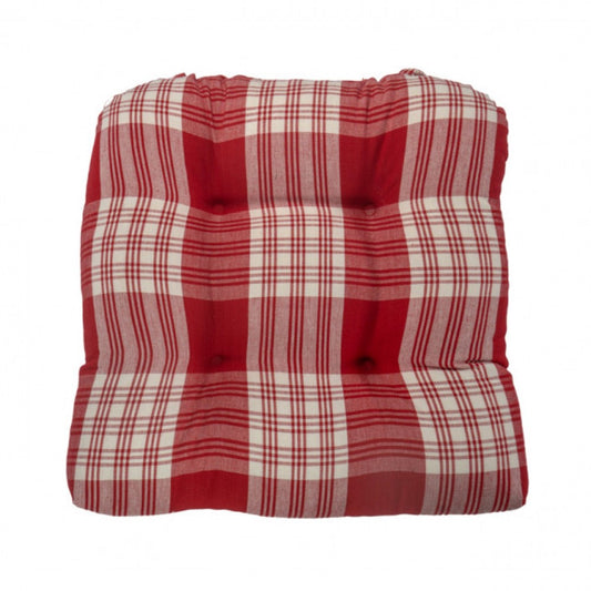 Stone Red Plaid Chair Pad