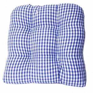 Toro Blue Check Pattern Chair Pad