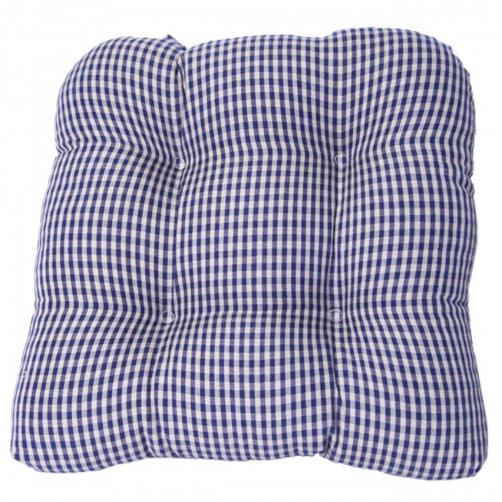 Berryvine Navy Check Pattern Chair Pad