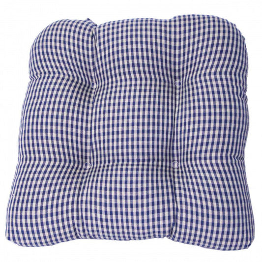 Berryvine Navy Check Pattern Chair Pad