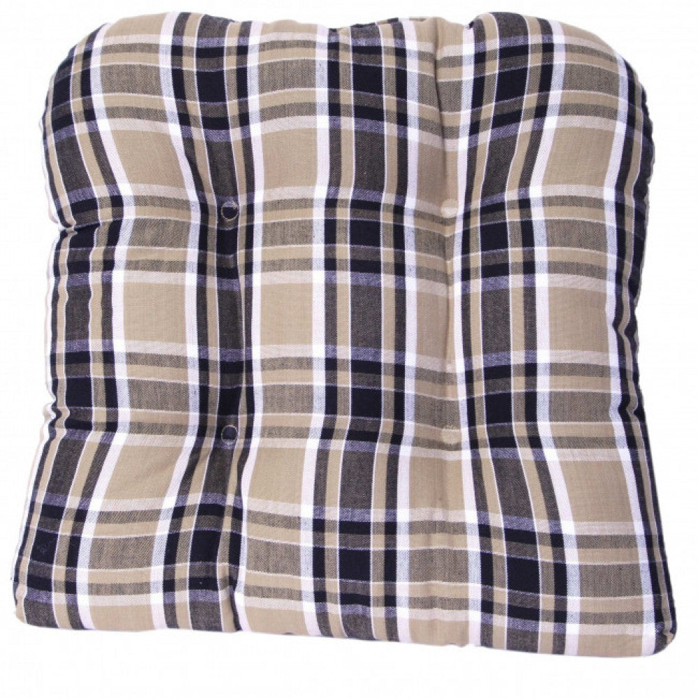 Black Haze Check Pattern Chair Pad