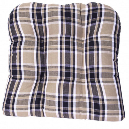 Black Haze Check Pattern Chair Pad