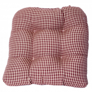 Star Burgundy Check Pattern Chair Pad