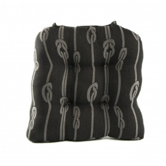 Black With Ropes Chair Pad