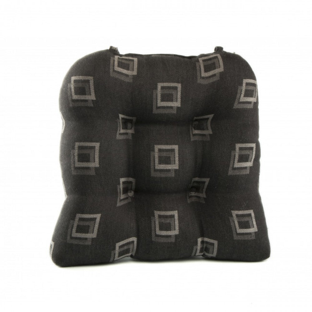 Black With Squares Chair Pad