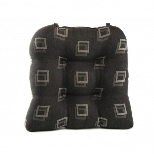 Black With Squares Chair Pad