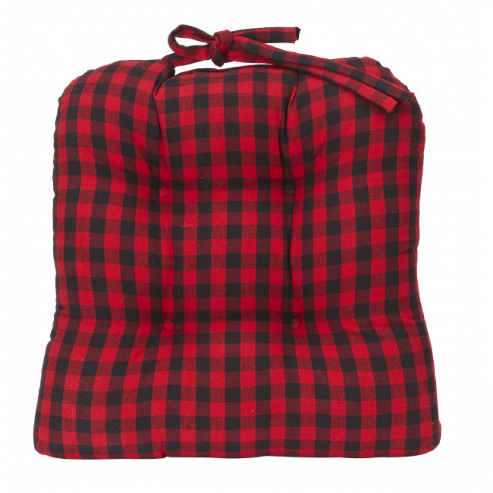 Red & Black Buffalo Check Chair Pad