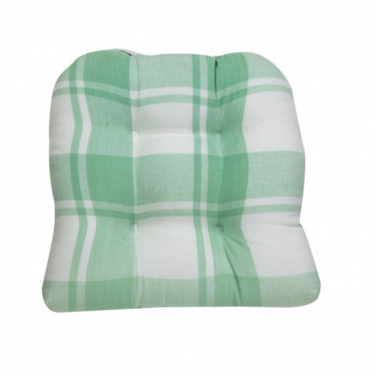 Green Plaid Chair Pad