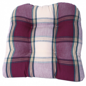 Sherwood Burgundy Check Pattern Chair Pad