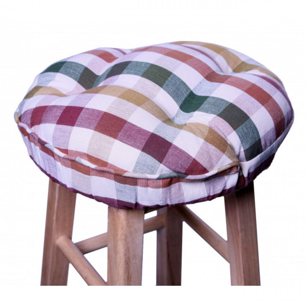 Cambridge Check Pattern Bar Stool Cover