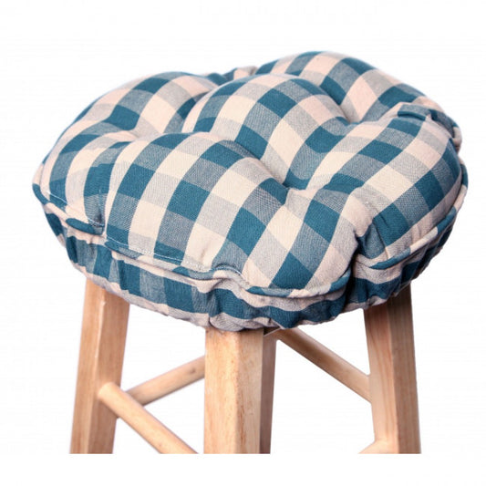 Green Check Bar Stool Cover