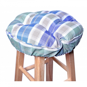 Sea Queen Check Pattern Bar Stool Cover