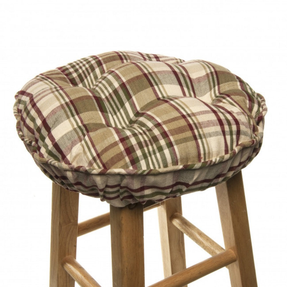 Rosemary Check Pattern Bar Stool Cover