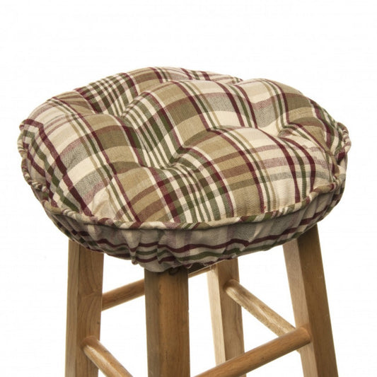 Rosemary Check Pattern Bar Stool Cover