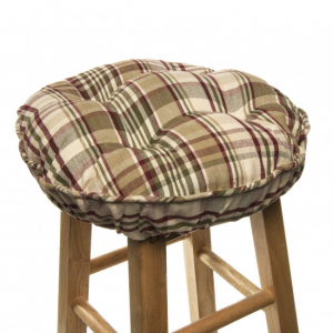 Rosemary Check Pattern Bar Stool Cover