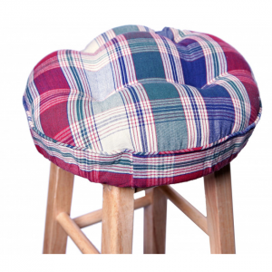 Moorpark Jewel Tones Check Pattern Bar Stool Cover