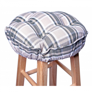 Tulsi Check Pattern Bar Stool Cover