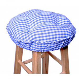 Toro Blue Check Pattern Bar Stool Cover