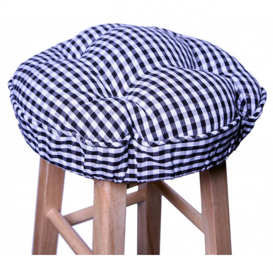 Toro Black Check Pattern Bar Stool Cover