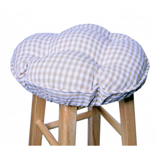 Toro Beige Check Pattern Bar Stool Cover