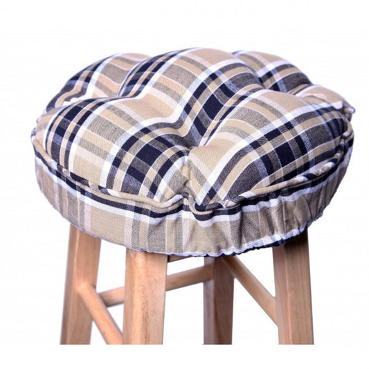 Black Haze Check Pattern Bar Stool Cover
