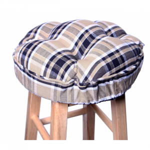Black Haze Check Pattern Bar Stool Cover