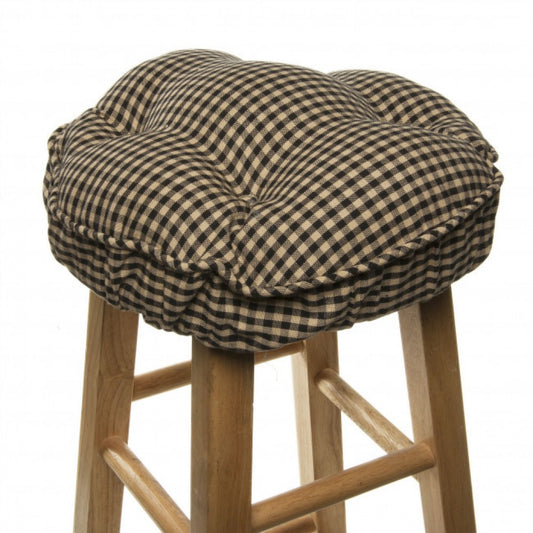 Star Black Check Bar Stool Cover