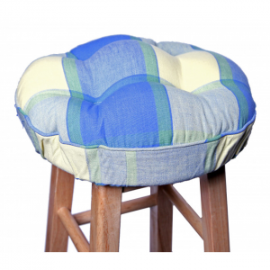 Provence Check Pattern Bar Stool Cover