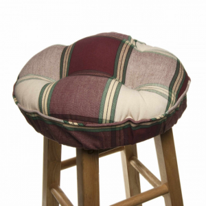 Sherwood Burgundy Check Pattern Bar Stool Cover