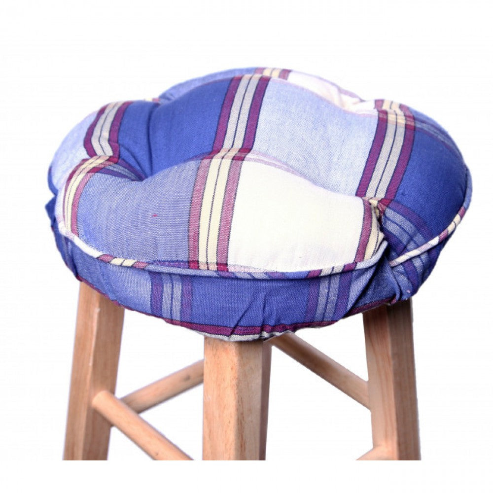 Sherwood Navy Check Pattern Bar Stool Cover