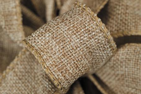 1.5"X50Yds Wired Natural Burlap Ribbon