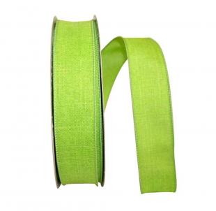 1.5"X50Yds Wired Lime Green Linen Ribbon