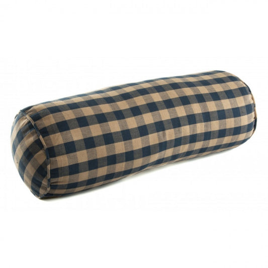21x8" Navy Check Pattern Bolster Pillow