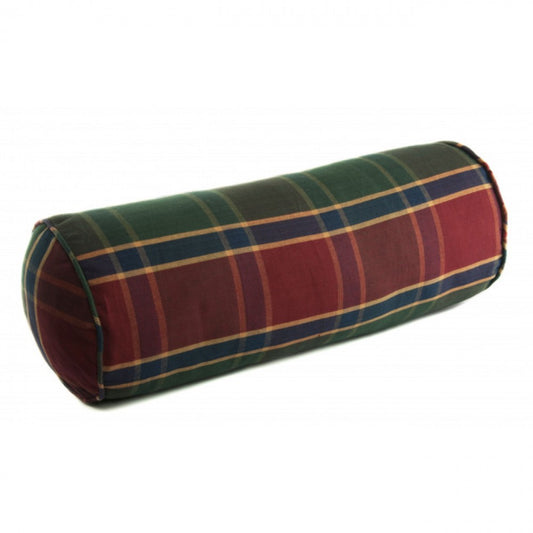 18x6" Festive Jewel Tones Check Pattern Bolster Pillow