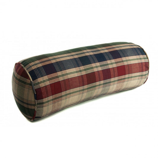 18x6" Moorpark Jewel Tones Check Pattern Bolster Pillow
