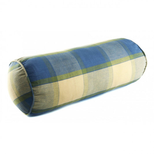 18x6" Provence Check Pattern Bolster Pillow
