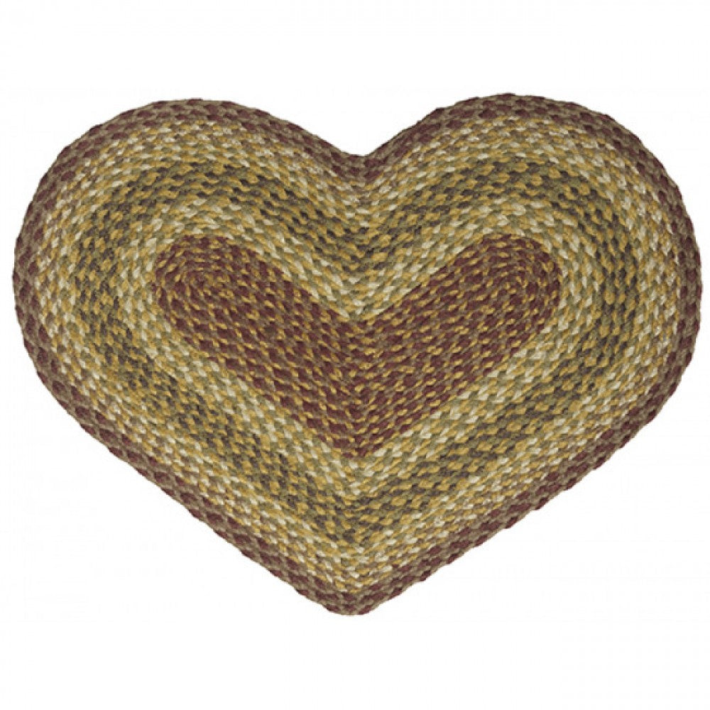 Jute Heart Shaped Braided Mat