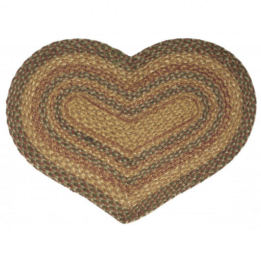 Browns And Beiges Heart Shaped Braided Mat