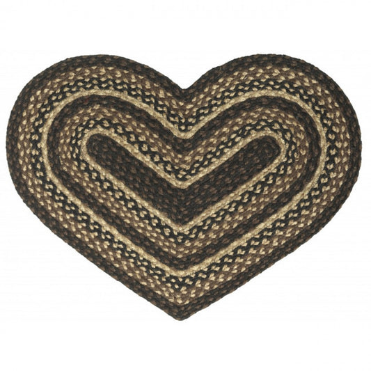 Heart Shaped Jute Braided Mat
