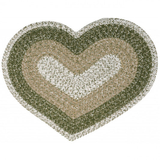 Tulsi Check Patternbraided Heart Shape Mat