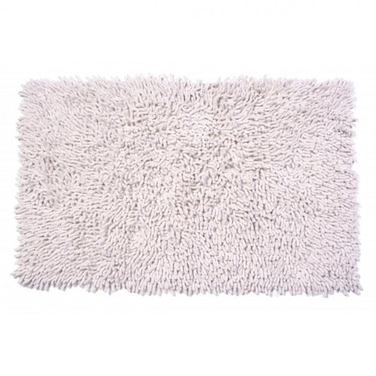 Shaggy Look Off-White Bathmat