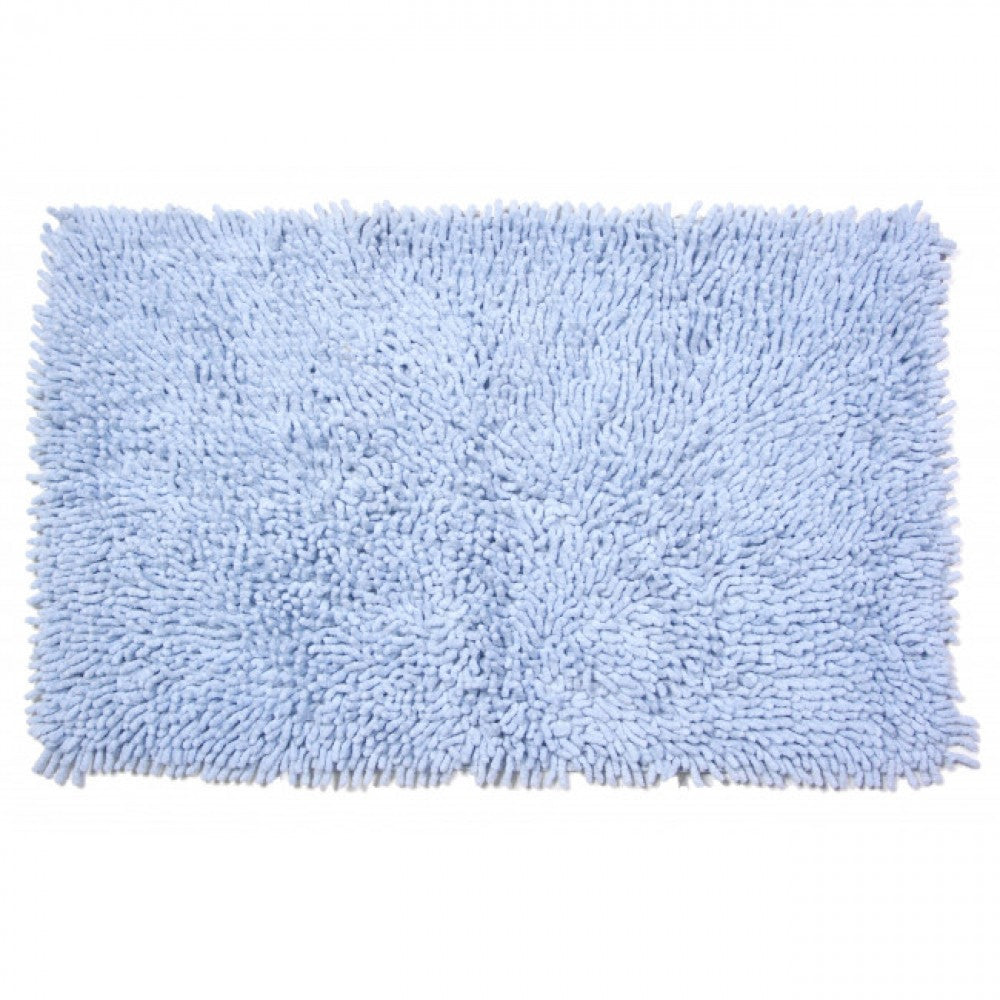 Shaggy Look Blue Bathmat