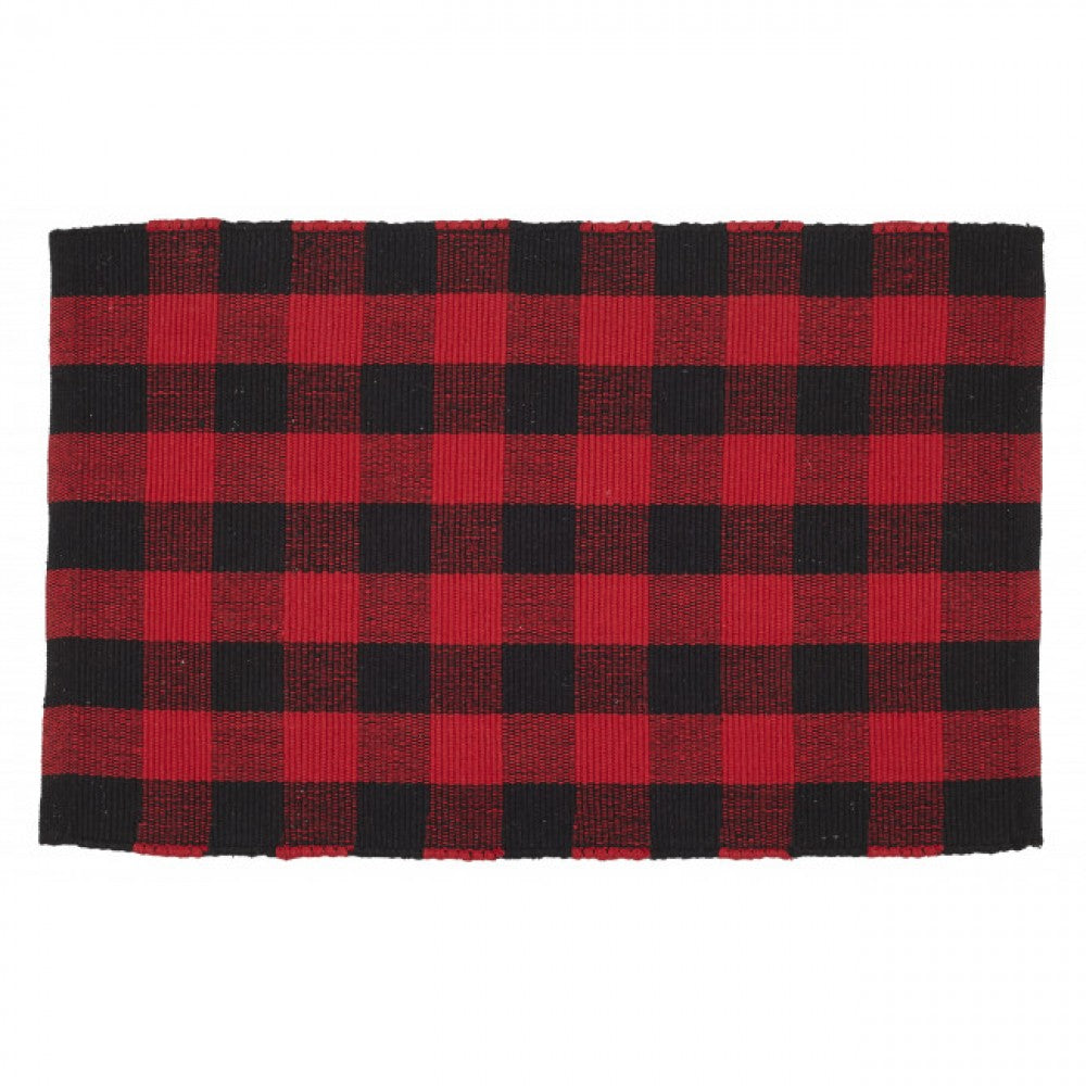 Black & Red Buffalo Check Rug