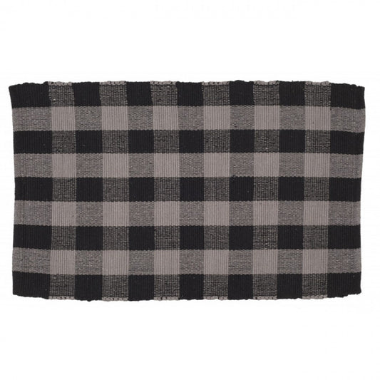 Gray And White Buffalo Check Rug